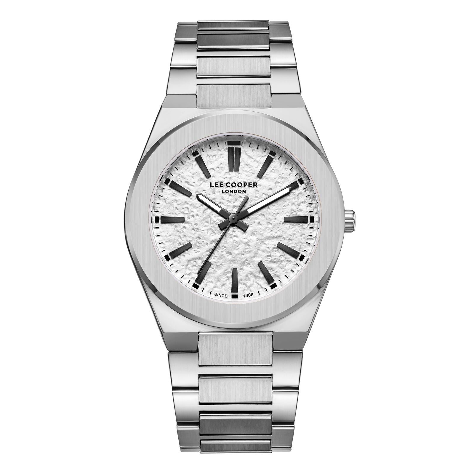 Lee Cooper Men's Watch Analog Silver Dial with Silver Stainless Steel Band, LC08054.330