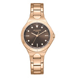 Lee Cooper Women's Watches Analog Brown Dial with Rose Gold Stainless Steel Band , LC07999.440