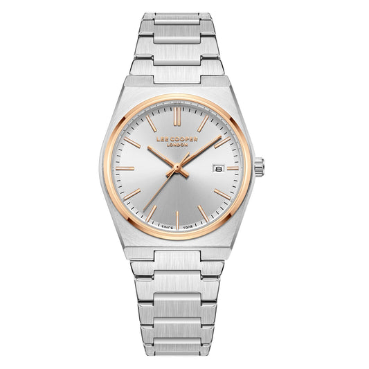 Lee Cooper, Men's, Analog Watch, Silver Dial, with Stainless Steel Band, LE-LC08195.530