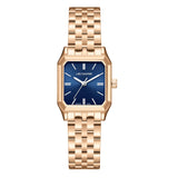 Lee Cooper Women's Watch Analog Blue Dial with Rose Gold Stainless Steel Band, LC08120.490