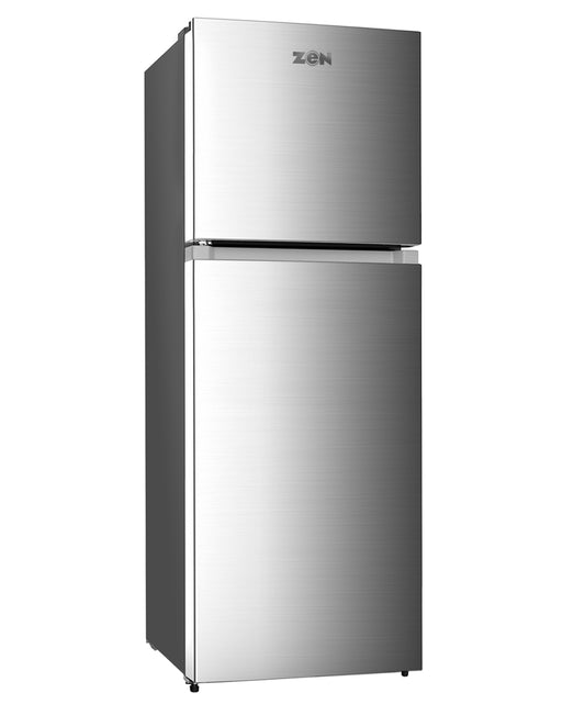 Zen Double Door CFC Fridge, Silver Finish With Lock & Key 300L, ZR300DSF