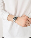 Casio, Unisex Watch Vintage Collection Digital Display, Black Dial Silver Stainless Steel Band, A100WE-1ADF