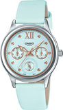 Casio, Womenâ€™s Watch Analog, Blue Dial Blue Leather Band, LTP-E306L-2AVDF