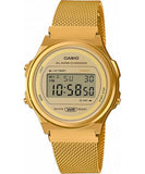 Casio, Unisex Watch Digital Gold Dial Gold Stainless Steel Band, A171WEMG-9ADF