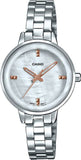 Casio, Womenâ€™s Watch Analog, Silver Dial Silver Stainless Band, LTP-E162D-7ADF