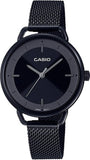 Casio, Womenâ€™s Watch Analog, Black Dial Black Stainless Steel Band, LTP-E413MB-1ADF