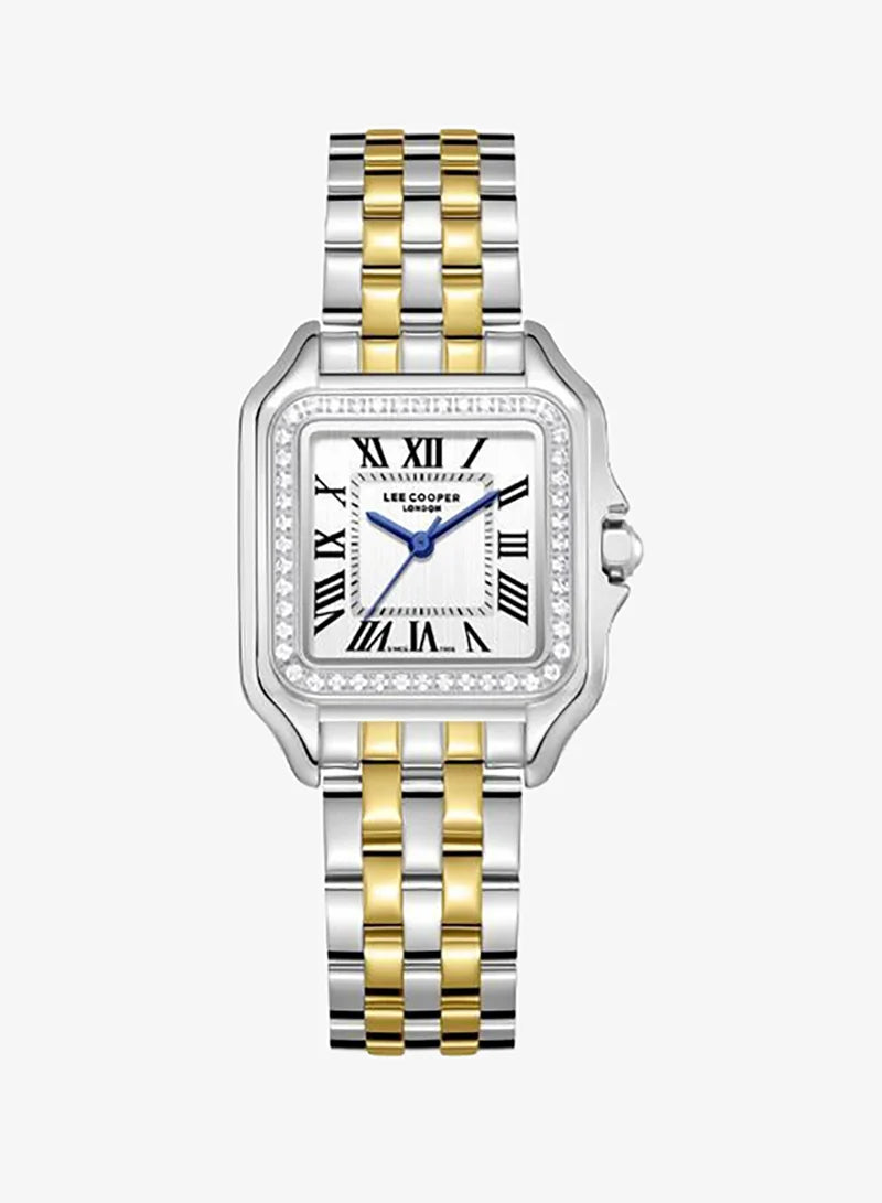 Lee Cooper Women's Analog Watch with Silver Dial and Silver/Gold Stainless Steel Band, LC08398.230