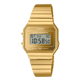 Casio Vintage Unisex Watch Digital Gold Dial With Gold Stainless Steel Band, A700WEVG-9ADF