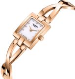 Lee Cooper Women's Analog Watch with White Mother Of Pearl Dial and Rose Gold Stainless Steel Band, LC08385.420