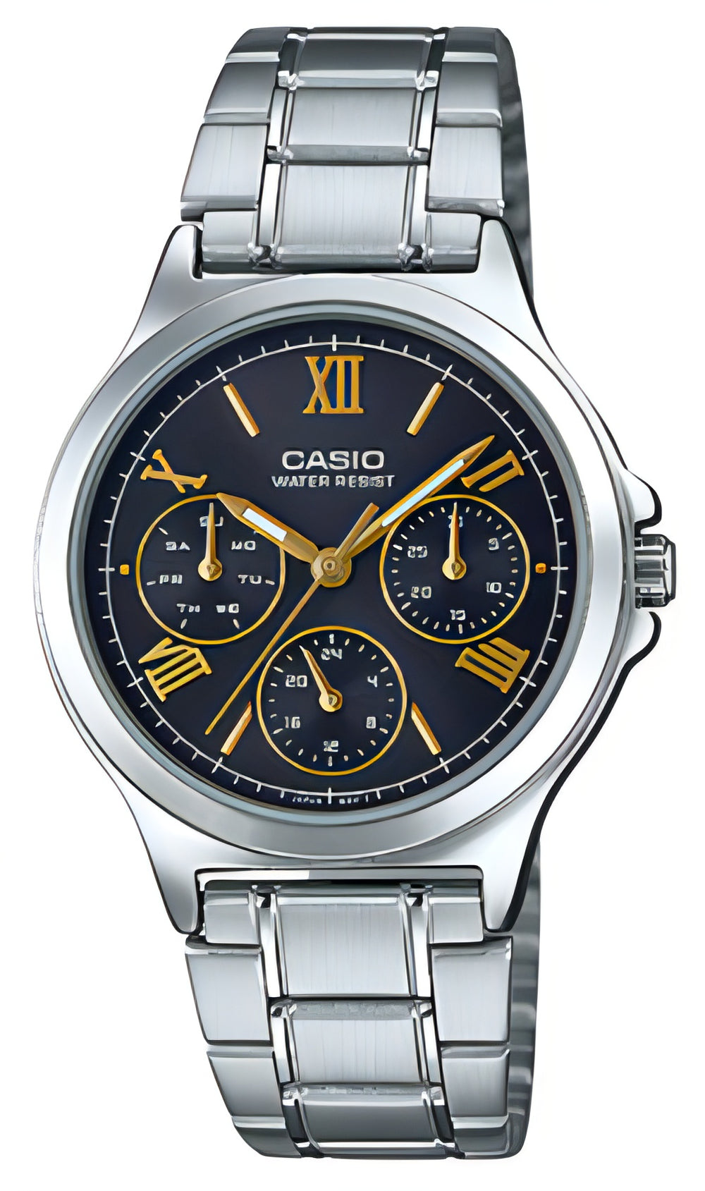 Casio Men's Watch, Black Dial Silver Stainless Steel Strap, MTP-V300D-1A2UD