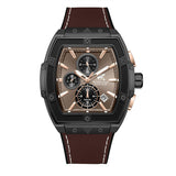 Beverly Hills Polo Club Men's Analog Watch, Grey Dial Multi-Function With Dark Brown Leather Strap, BP3841X.062