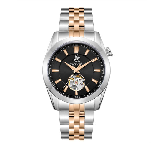 Beverly Hills Polo Club, Men's, Analog Watch, Black Dial, with Stainless Steel Band, BH-BP3816X.560
