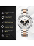 Lee Cooper Men's Multifunction Watch with Silver Dial and Silver/Rose Gold Stainless Steel Band, LC08382.530