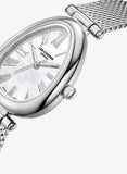 Lee Cooper Women's Analog Watch with White Mother Of Pearl Dial and Silver Mesh Band, LC08360.320