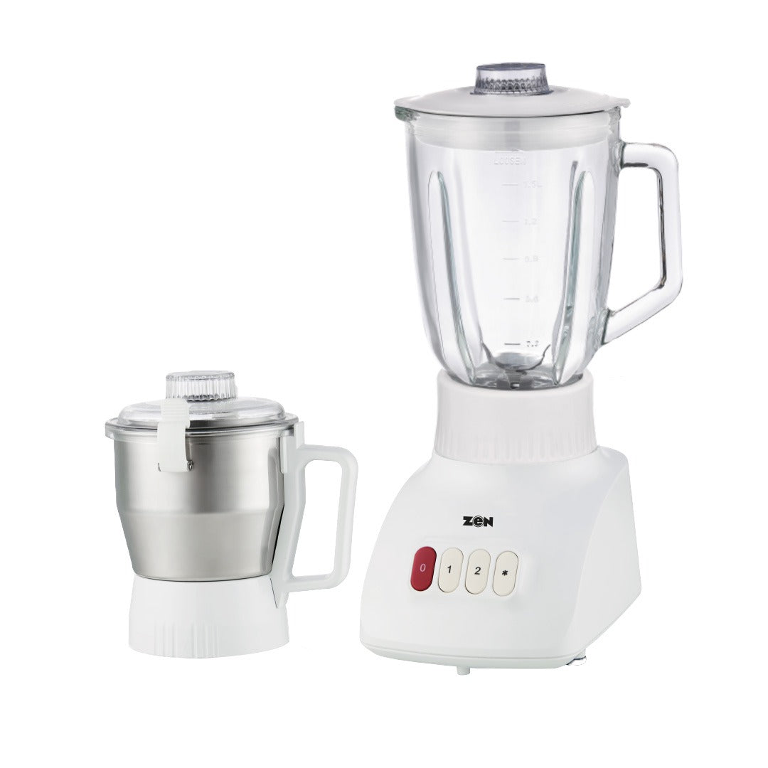 Zen Glass Jar Blender With Stainless Steel Jar Grinder - 600w, ZBR630GS