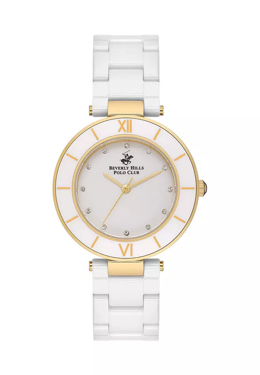 Beverly Hills Polo Club, Men's, Analog Watch, White Dial, with Stainless Steel Band, BH-BP3586X.130