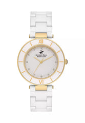 Beverly Hills Polo Club Women's Watch, Analog, White Dial, White Stainless Steel Strap, BP3586X.130