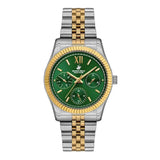 Beverly Hills Polo Club Women's Analog Watch, Green Dial Multi-Function With Two Tone Stainless Steel Band, BP3169C.271