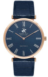 Beverly Hills Polo Club Men's Analog Watch, Blue Dial  With Blue Leather Strap, BP3615X.499