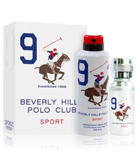 Beverly Hills Polo Club Sport 9 Eau De Toilette + Deodorant Gift Set For Men, BHPC5009GSWF9