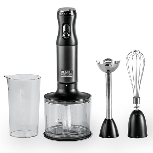Black+Decker3 in 1 Stainless Steel Hand Blender, chopper and Whisk,600W,SSHB625 Blender BL-SSHB625