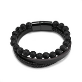 Lee Cooper Men's Bracelet - Black/Brown