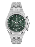 Beverly Hills Polo Club Men's Multifunction Watch with Dark Green Dial and Silver Stainless Steel Band, BP3051X.370