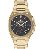 Beverly Hills Polo Club Men's Watch, Analog, Black Dial, Gold Stainless Steel Strap, BP3210X.150