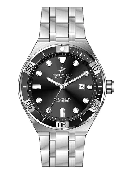 Beverly Hills Polo Club, Men's, Analog Watch, Black Dial, with Stainless Steel Band, BH-BP3575X.350