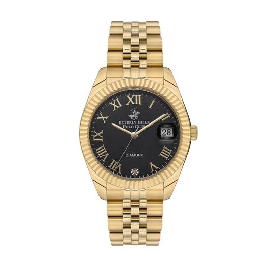 Beverly Hills Polo Club, Men's, Analog Watch, Black Dial, with Stainless Steel Band, BH-BP3582C.150