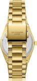 Lee Cooper Men's Date Analog Watch with Silver Dial and Gold Stainless Steel Band, LC08374.130