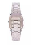 Casio Vintage Unisex Watch Analog-Digital White Dial With Silver Stainless Steel Band, AQ-230A-7DMQD