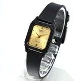Casio, Women's Watch Analog, Gold Dial Black Resin Band, LQ-142E-9ADF product image