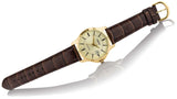 Casio Men's Watch Analog, Champagne Dial Brown Leather Strap, MTP-V004GL-9AUDF