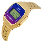 Casio, Unisex Watch Digital Display,Multicolor Dial Stainless Steel Gold Ion Plated Band , A168WERG-2ADF