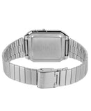Casio Vintage Unisex Watch Digital Red Dial With Silver Stainless Steel Band, CA-500WE-4BDF