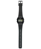 Casio Men's Watch Vintage Collection Digital, Black Dial Black Resin Strap, F-94WA-9DG