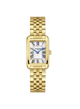 Lee Cooper Women's Analog Watch with White Mother Of Pearl Dial and Gold Stainless Steel Band, LC08135.120