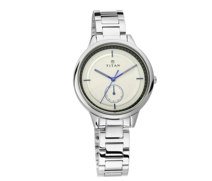 Titan Workwear Women's Watch Analog Silver Dial With Silver Stainless Steel Band, 2617SM02