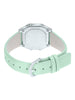Casio Women's Watch Digital , Silver Dial Pastels Matte Green Leather Strap, LA680WEL-3DF