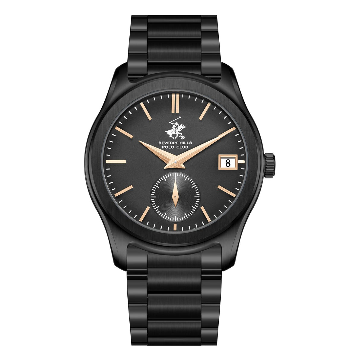 Beverly Hills Polo Club Men's Watch Analog Black Dial with Black Stainless Steel Band,  BP3772X.060