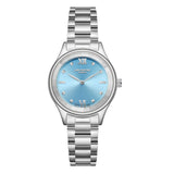 Lee Cooper Women's Watch Analog Blue Dial with Silver Stainless Steel Band, LC08157.300