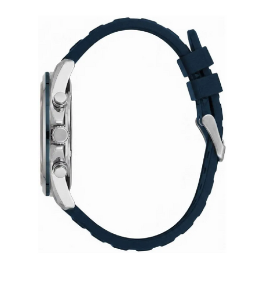 Lee Cooper Men's Multifunction Watch with Dark Blue Dial and Dark Blue Silicone Band, LC08387.399