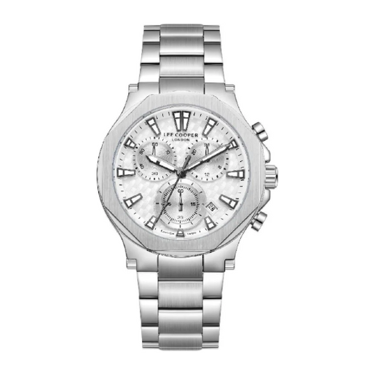 Lee Cooper Men's Multifunction Watch with Silver Dial and Stainless Steel Band, LC08361.330