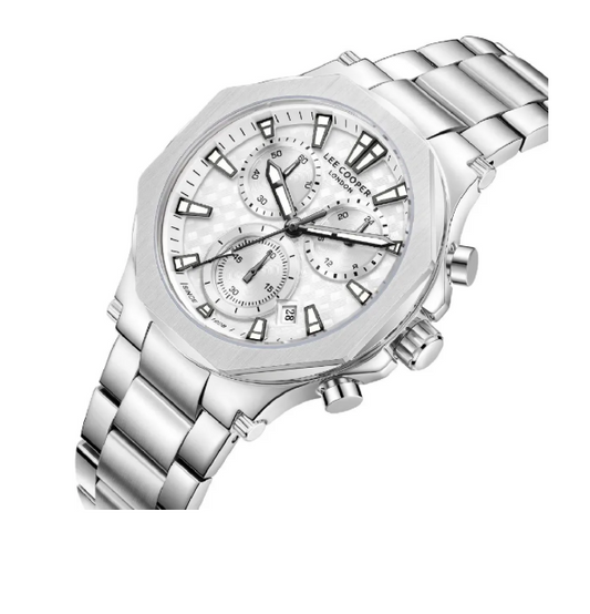 Lee Cooper Men's Multifunction Watch with Silver Dial and Stainless Steel Band, LC08361.330