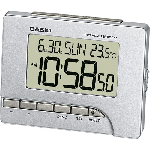 Casio, Digital Desk Alarm Clock, Grey , DQ-747-8DF