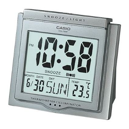 Casio, Digital Desk  Alarm Clock, Grey, DQ-750F-8DF