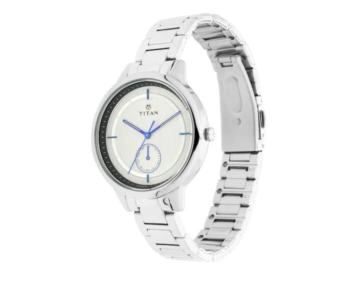 Titan Workwear Women's Watch Analog Silver Dial With Silver Stainless Steel Band, 2617SM02