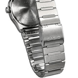 Casio Men's Analog Watch with Arabic White Dial and Silver Stainless Steel Band, MTP-E735AR-7AVDF
