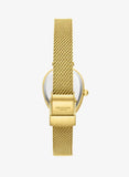 Lee Cooper Women's Analog Watch with White Ceramic Dial and Gold Mesh Band, LC08360.130